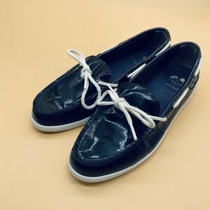 Cole Haan Shoes Womens‎ 7.5 B Casual Loafers Blue Patent Leather Slip On